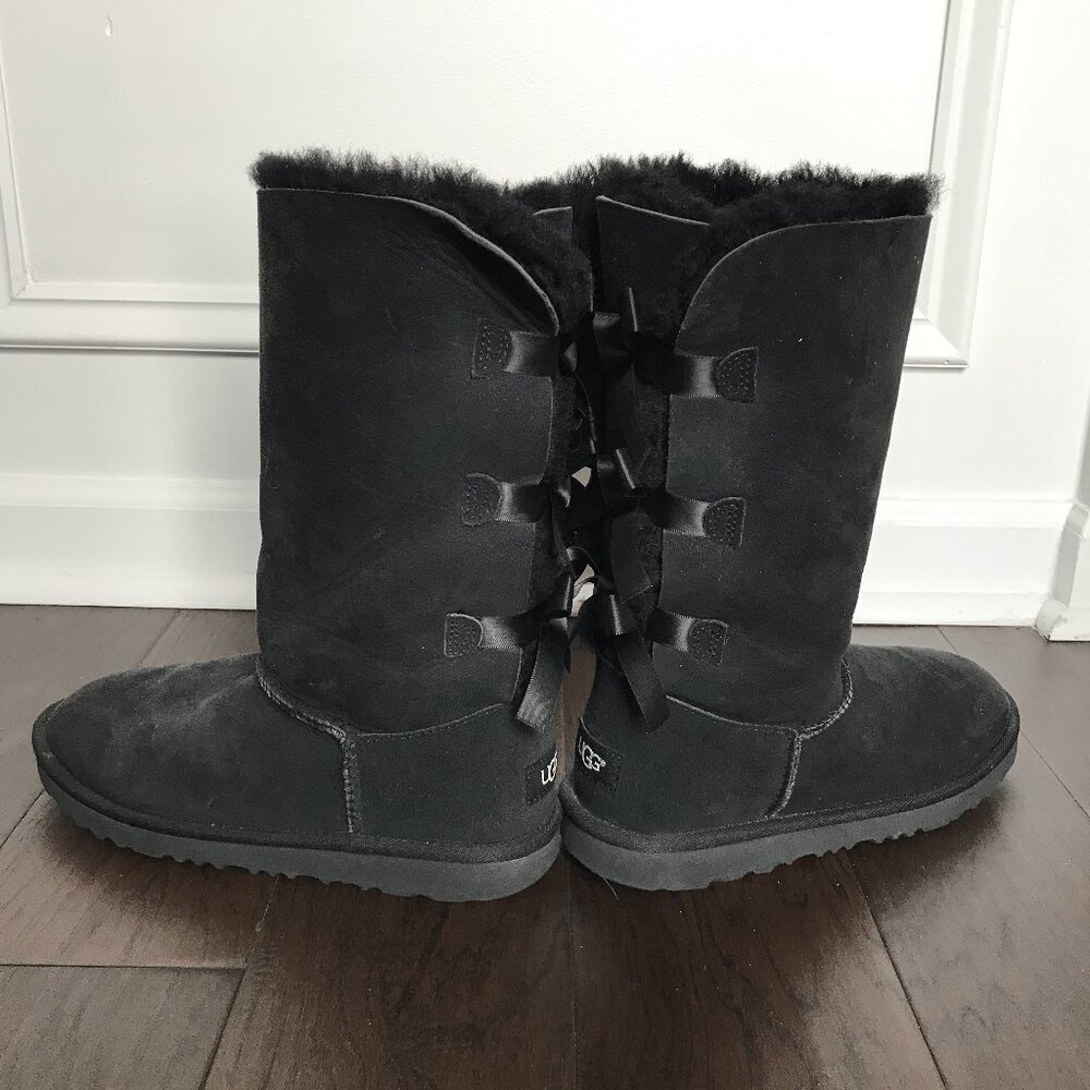 Ugg Girls Bailey Bow Tall II Boots (Black)
